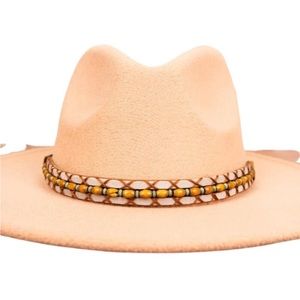 Beaded Faux Leather Western Fedora Hatband NWT